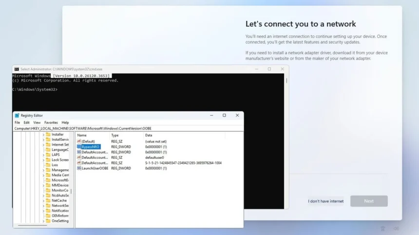windows 11 microsoft account bypass workaround removed