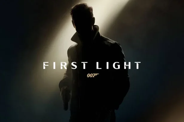تصویر هنری بازی 007 First Light با سیلوئت جیمز باند در تاریکی و نور موضعی