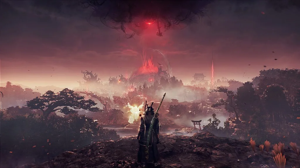 تصویری از شخصیت بازی Nioh 3 با قابلیت تغییر بین سبک‌های سامورایی و نینجا