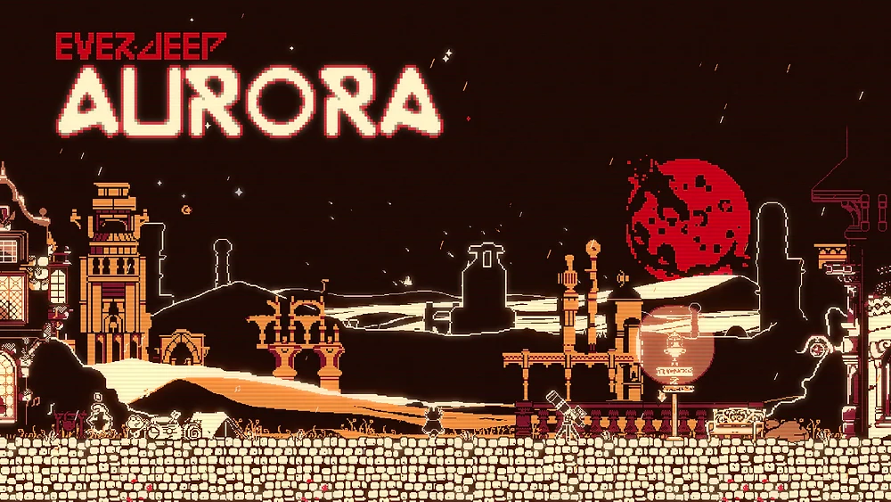یک گربه کوچک در حال حفاری در اعماق زمین در بازی Everdeep Aurora با استایل هنری پیکسلی.