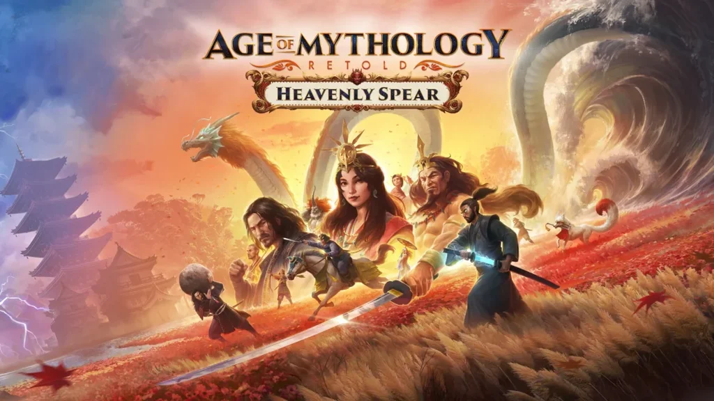 خدایان ژاپنی در حال استفاده از قدرت‌های خود در میدان نبرد بازی Age of Mythology.
