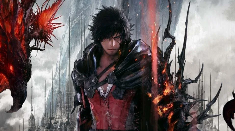 کلایو رازفیلد از بازی Final Fantasy XVI در کنار لوگوی ایکس باکس.
