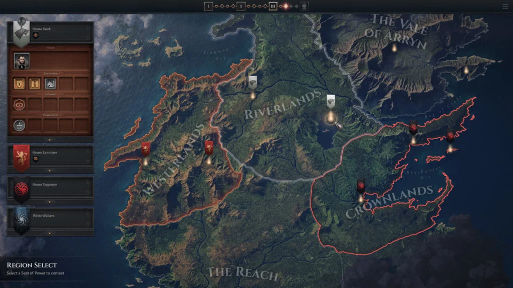نمایی از یک نبرد استراتژیک بین ارتش لنیستر و استارک در بازی War for Westeros