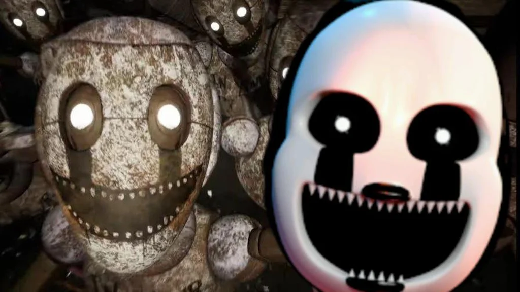 شخصیت انیماترونیک پا پت (The Puppet) از بازی Five Nights at Freddy’s با ظاهری ترسناک و مرموز