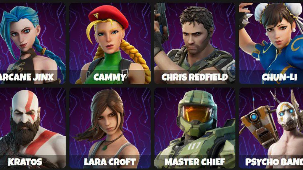 تصویری از شخصیت‌های بازی Fortnite در محیط رنگارنگ بازی