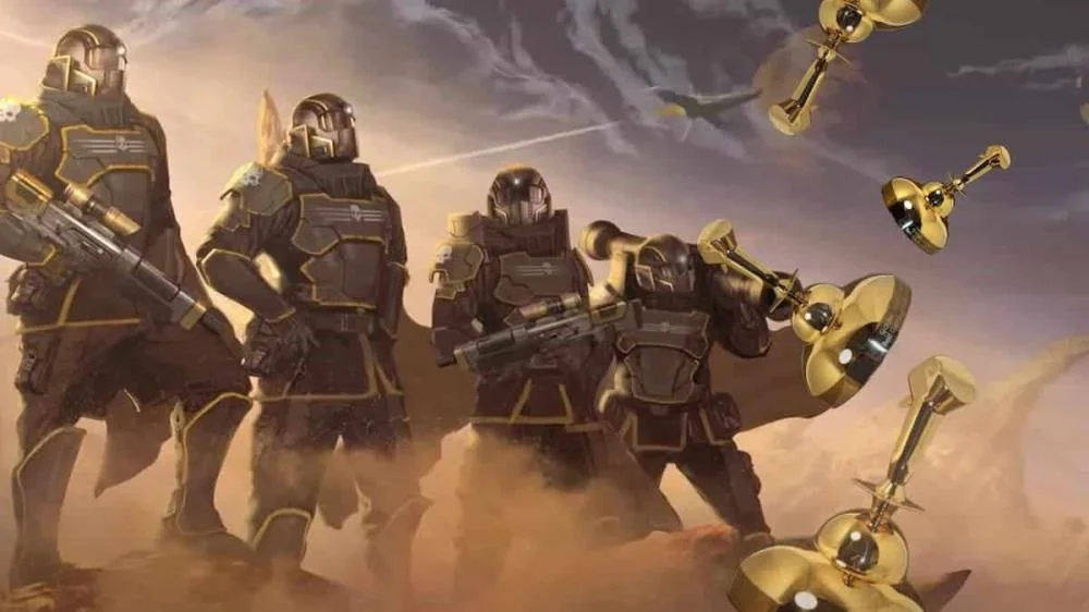 تصویر پیروزی در Helldivers 2، نشان‌دهنده موفقیت بازیکنان در دفاع از ابر زمین و جشن آن‌ها