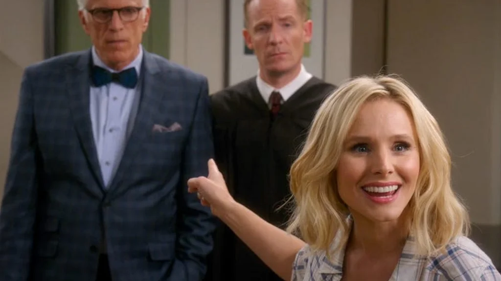لحظه‌ای که النور شلستراپ متوجه می‌شود آن‌ها در واقع در مکان بد هستند در سریال The Good Place.