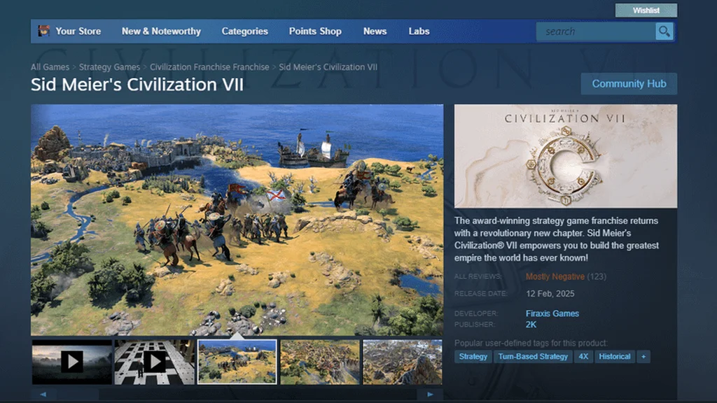 نظرات منفی کاربران بازی Civilization 7 در صفحه استیم به دلیل سیستم Ages.