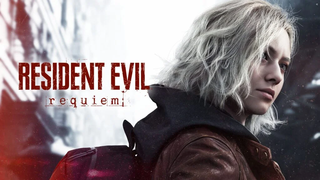 تصویر هنری کلیدی از بازی Resident Evil Requiem که فضایی تاریک و مرموز را نشان می‌دهد.