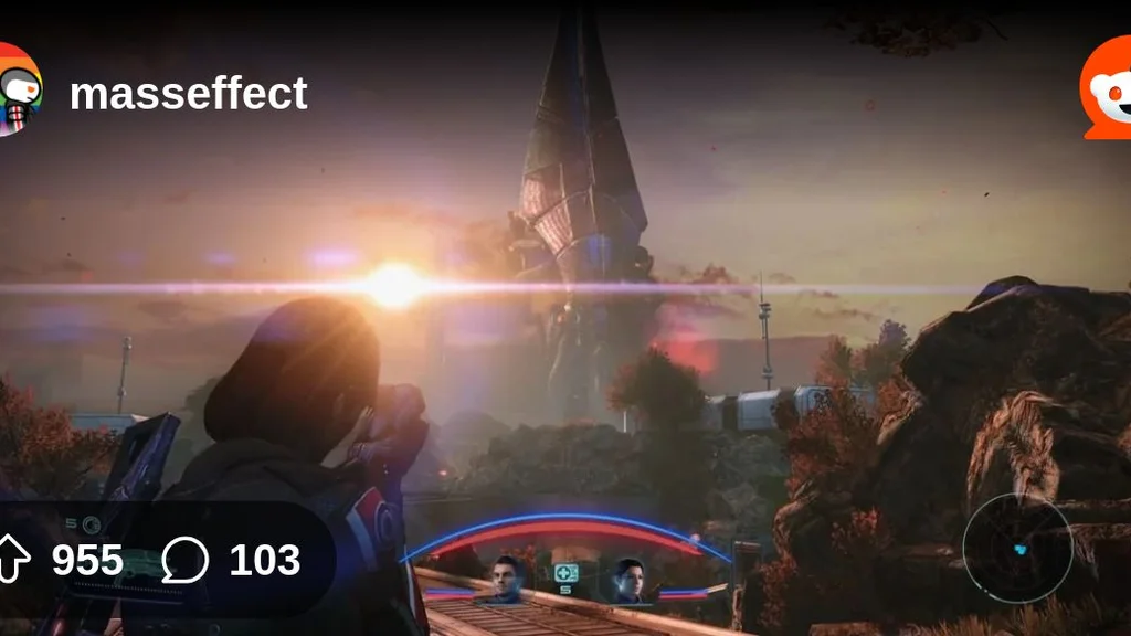نمونه‌ای از افکت لنز فلر در یکی از بازی‌های سری Mass Effect