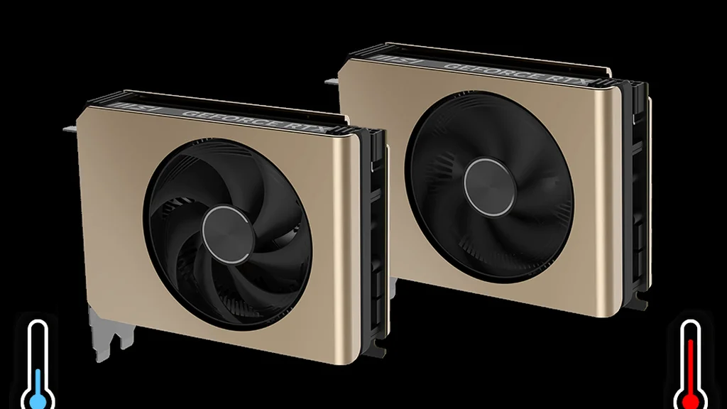 کارت گرافیک MSI GeForce RTX 5060 8G Inspire ITX با فن تکی در نمایی نزدیک